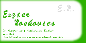 eszter moskovics business card